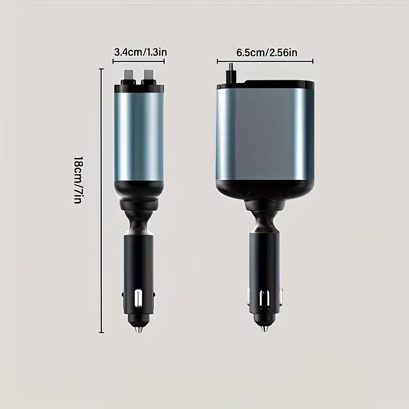 Kokkutõmmatav laadimisjuhe autosse 120W